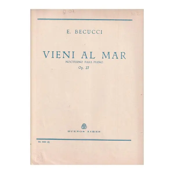 Vieni Al Mar - Op.27  (Edição Antiga)