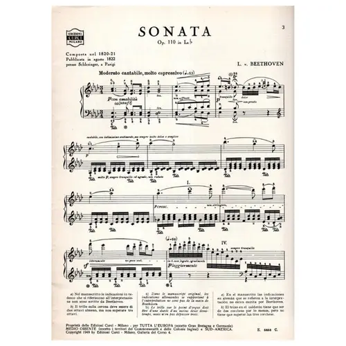 Sonata - Op.110 In La B  (Schnabel)