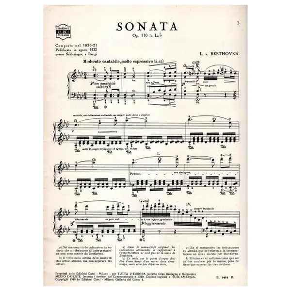 Sonata - Op.110 In La B  (Schnabel)