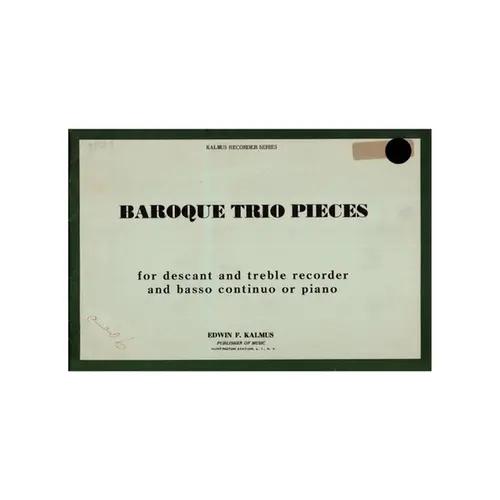 Baroque Trio Pieces for descant and treble recorder and piano
