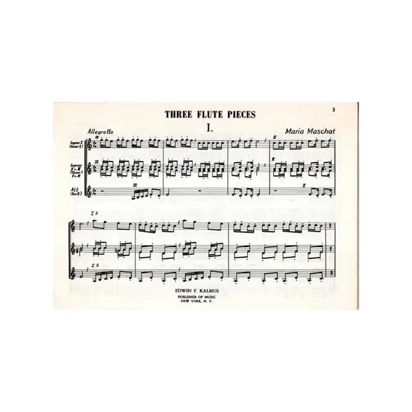 3 Flute Pieces for 4 recorders