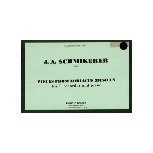 Pieces from Zodiacus Musicus for F recorder and piano