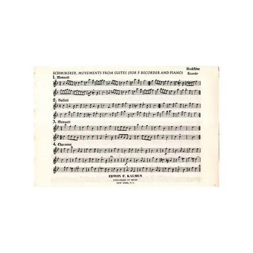 Pieces from Zodiacus Musicus for F recorder and piano