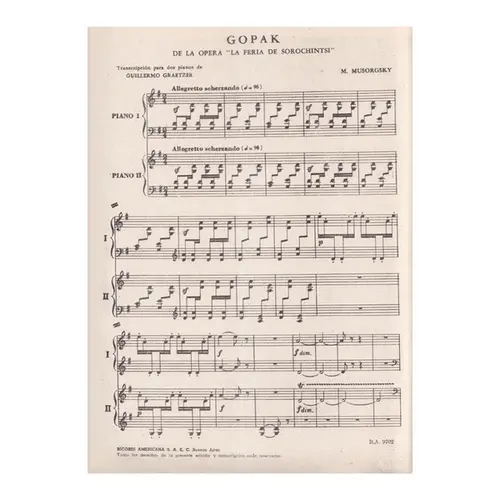 Gopak Da Opera Feira De Sor.  (Edição Antiga)
