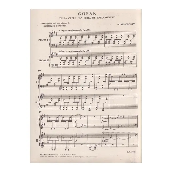 Gopak Da Opera Feira De Sor.  (Edição Antiga)
