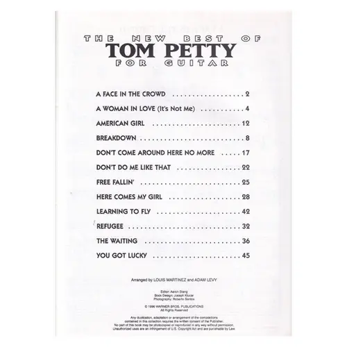 The New Best Of Tom Petty for Guitar