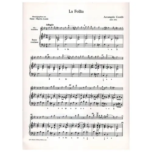 La Follia fur Altblockflote und Basso continuo
