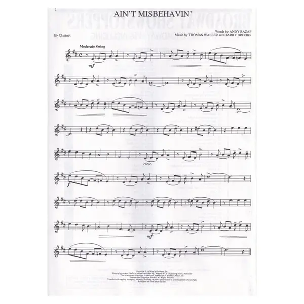 Broadway Showstoppers - Clarinet