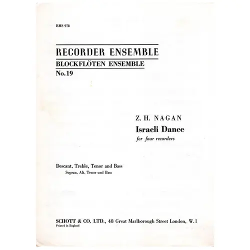 Israeli Dance for four recorders