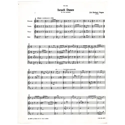 Israeli Dance for four recorders