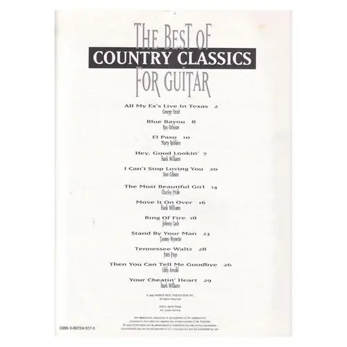 The Best Of Country Classics for Guitar