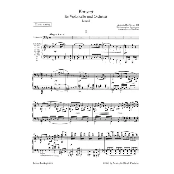 Violoncello konzert h-moll Op.104 - piano reduction