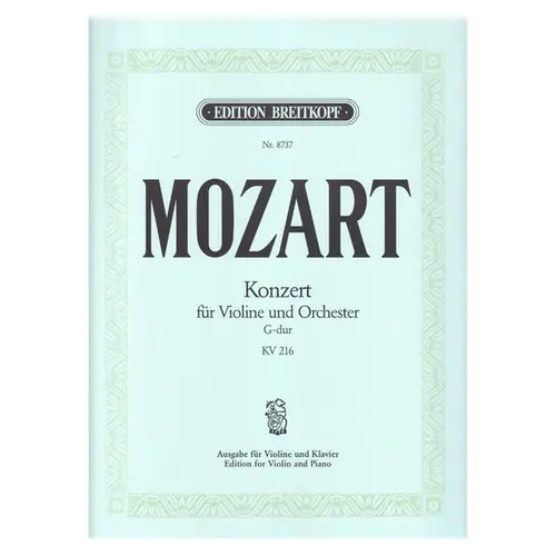 Concerto for violin and orchestra n.3 G-dur KV 216 - piano reduction