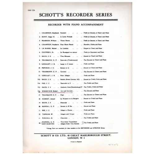 Air and Gavotte for two descants and piano