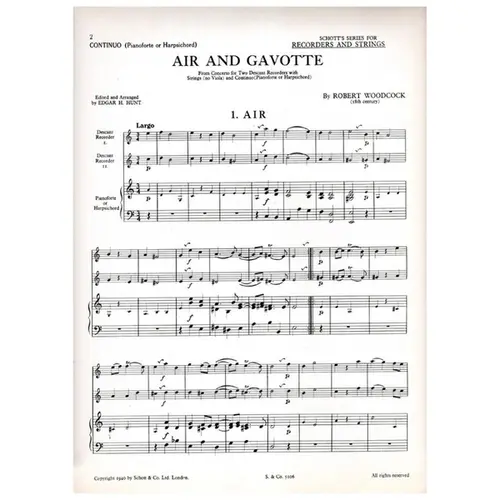 Air and Gavotte for two descants and piano