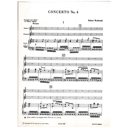 Concerto n. 4 in A minor for two descants and piano