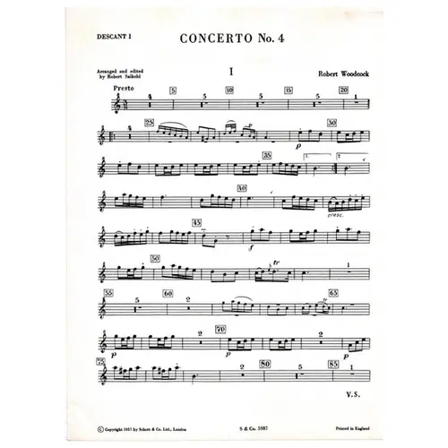 Concerto n. 4 in A minor for two descants and piano
