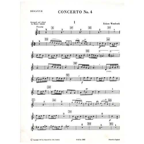 Concerto n. 4 in A minor for two descants and piano
