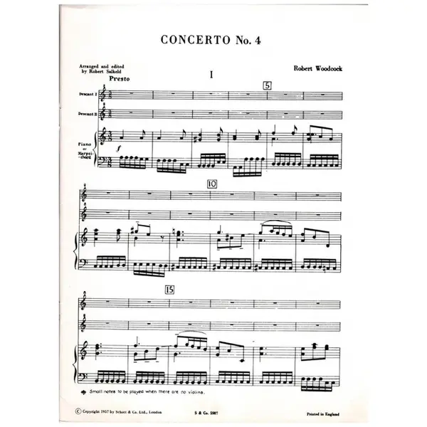 Concerto n. 4 in A minor for two descants and piano