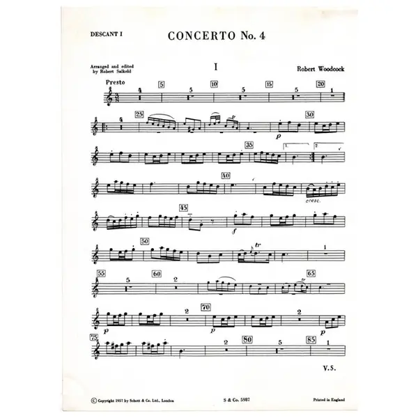 Concerto n. 4 in A minor for two descants and piano