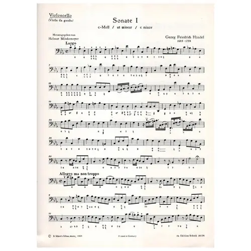 Sonate I c-moll fur altblockflote, violino und basso continuo