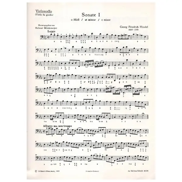 Sonate I c-moll fur altblockflote, violino und basso continuo