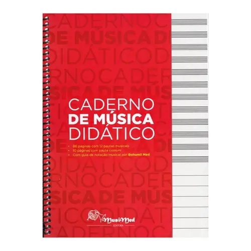 Caderno de música didático MusiMed 21,5x29 espiral brochura