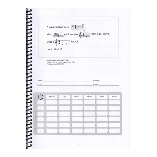Caderno de música didático MusiMed 21,5x29 espiral brochura