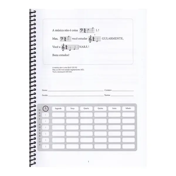 Caderno de música didático MusiMed 21,5x29 espiral brochura