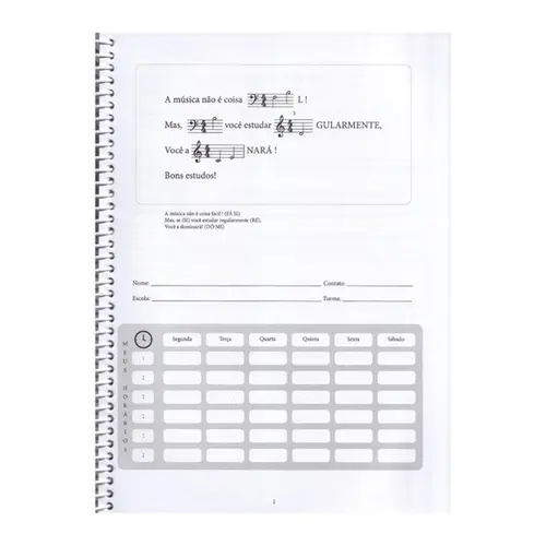 Caderno de música didático MusiMed 21,5x29 espiral capa dura