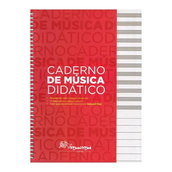 Caderno de música didático MusiMed 21,5x29 espiral capa dura