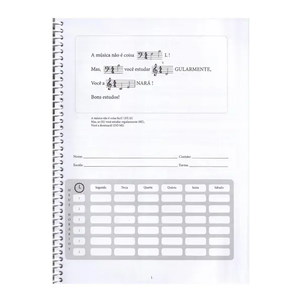 Caderno de música didático MusiMed 21,5x29 espiral capa dura