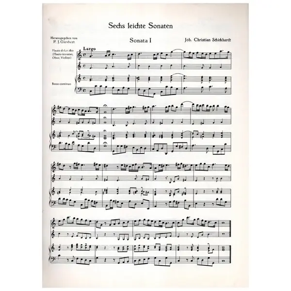 Sechs Sonaten Fur Altblockflote - Vol.1 und basso continuo