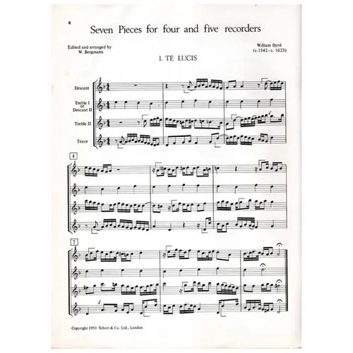 Seven Pieces for four and five recorders