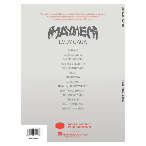 Lady Gaga – MAYHEM - Lady Gaga – MAYHEM - Hal Leonard