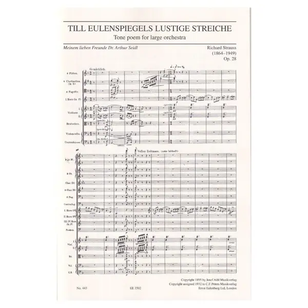 Till Eulenspiegels lustige Streiche, Op. 38 - study score
