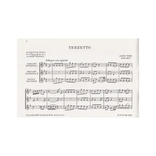 Terzetto for recorder trio