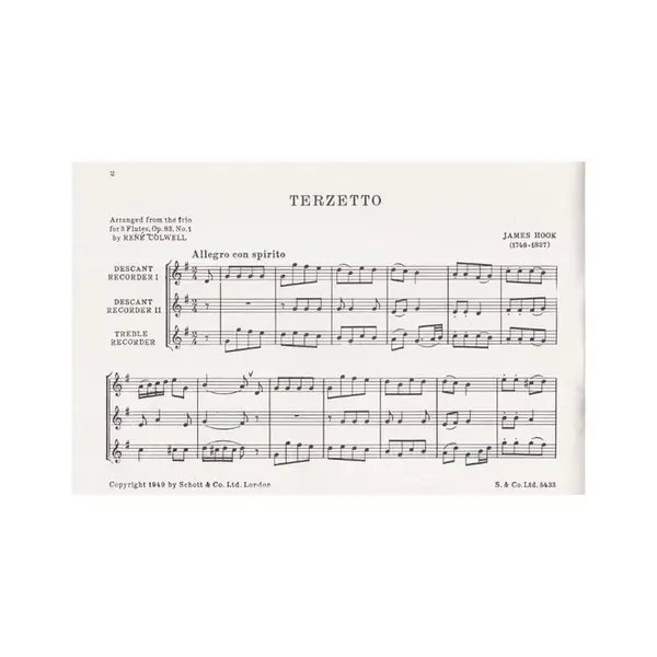 Terzetto for recorder trio