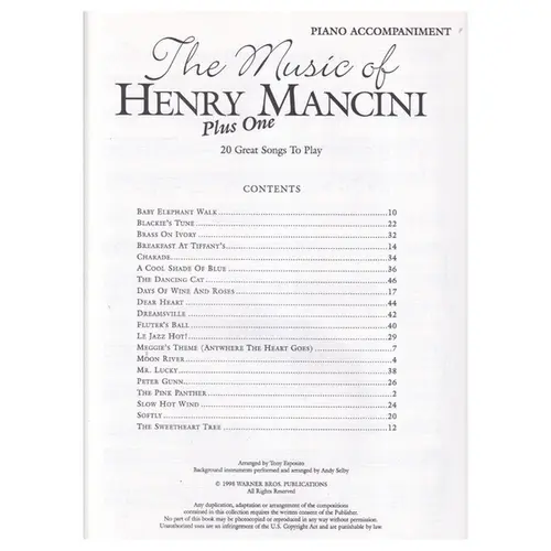 The Music of Henry Mancini - Piano Accompaniment