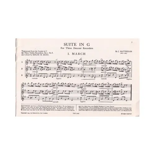 Suite in G for three descant recorders