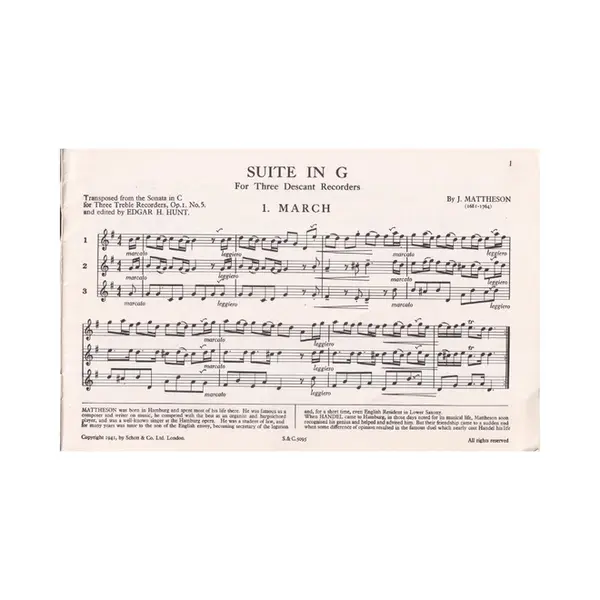 Suite in G for three descant recorders
