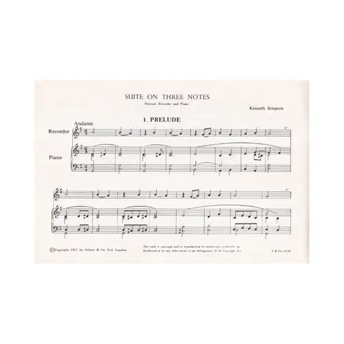 Suite on Three Notes for descant recorder and piano