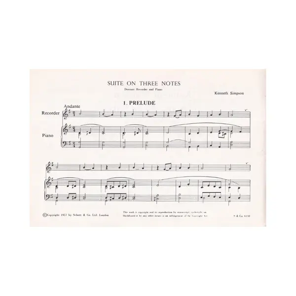 Suite on Three Notes for descant recorder and piano