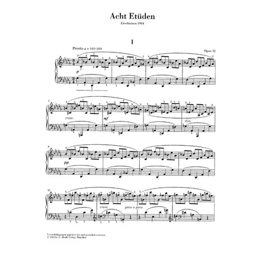 Eight Etudes op. 42