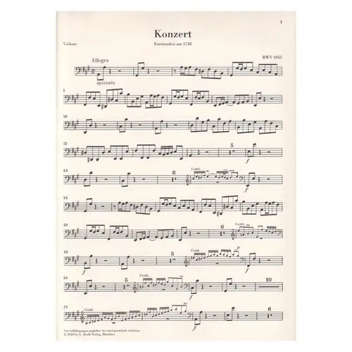 Harpsichord Concerto no. 4 A major BWV 1055 - Parts