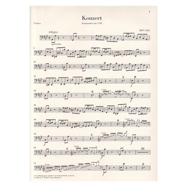 Harpsichord Concerto no. 4 A major BWV 1055 - Parts