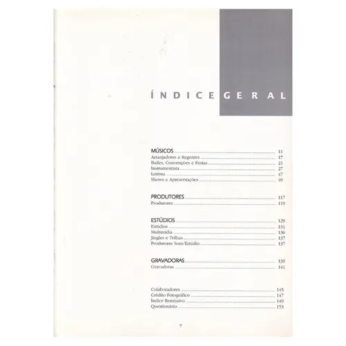 Anuário Brasileiro dos Músicos,Produtores e Estúdios 1996