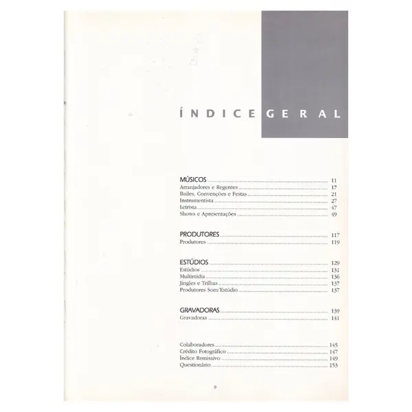 Anuário Brasileiro dos Músicos,Produtores e Estúdios 1996