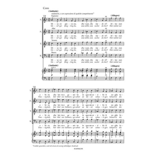 Atto d'Orfeo from "Le feste d'Apollo"- Parma Version 1769 - Vocal Score