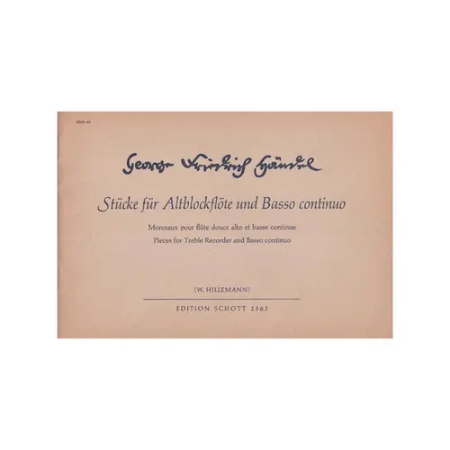 Stucke fur altblockflote und basso continuo